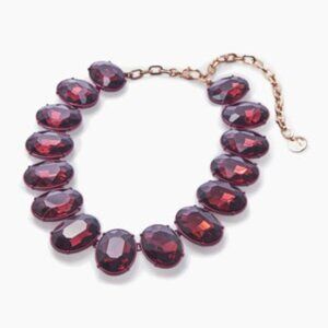 Faceted Crystal Necklace Quantity:1 Color:CURRANT Size:One Size